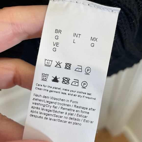 Hugo Boss Mens Syber Sweater Techwear Black Ribbed Pouch Pocket Cotton L - Picture 7 of 10